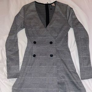 Plaid long sleeve romper